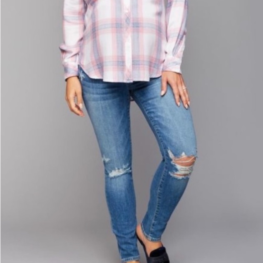 Joe's Maternity Icon Distressed Skinny Ankle Jeans Waist 28” Mid Rise Pd $198